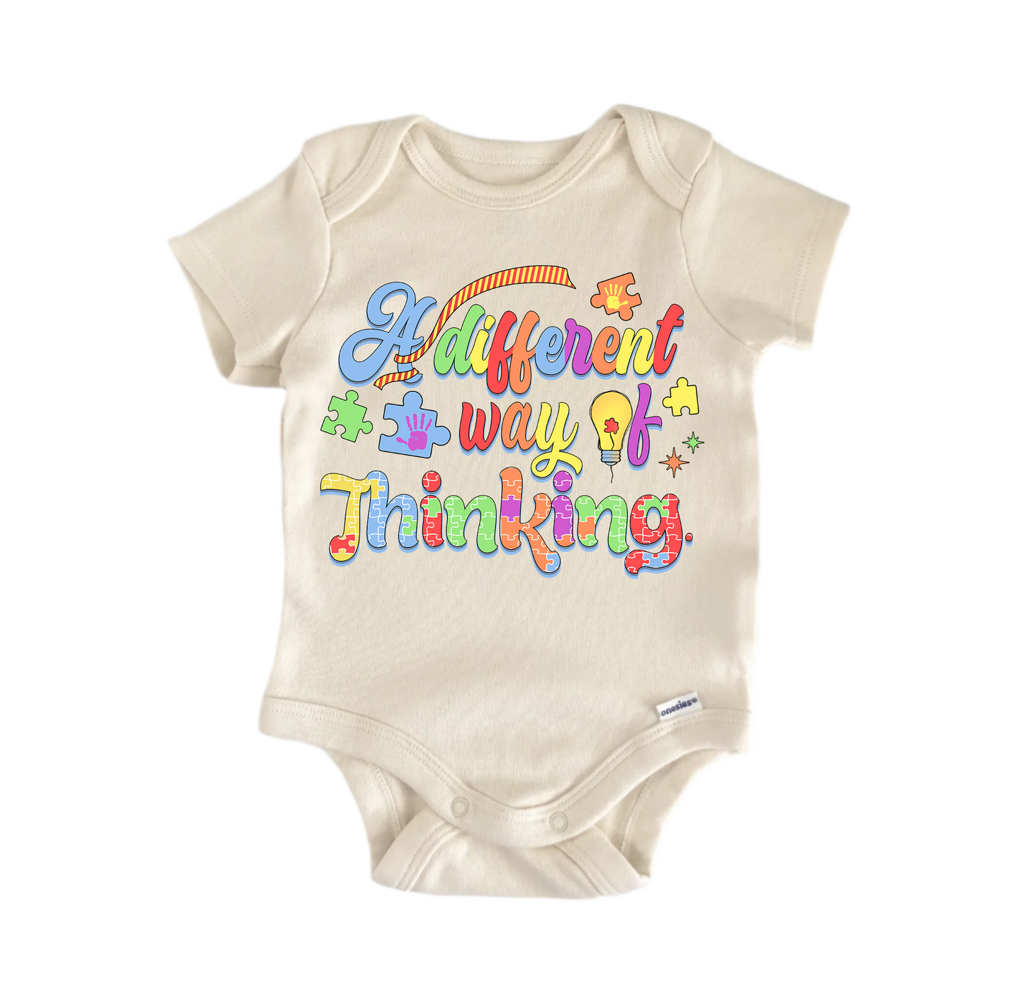 Autism Awareness A Different Way Of Thinking - Baby Boy Girl Clothes Bodysuit Funny Cute-0