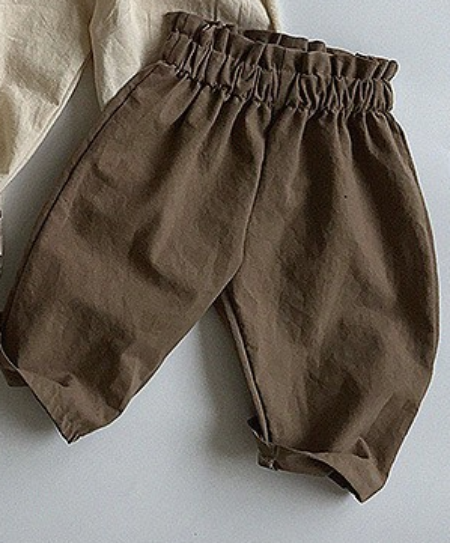 Baby Solid Color Loose Casual Pants-8
