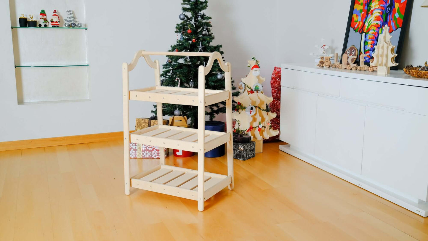 Montessori Wooden Wardrobe Set: Ideal Child Clothing Organizer-6