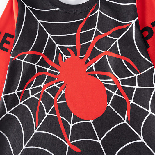 Spider & Web Kids Pajama Set – Long Sleeve Shirt and Pants, Fun Cartoon Design-1