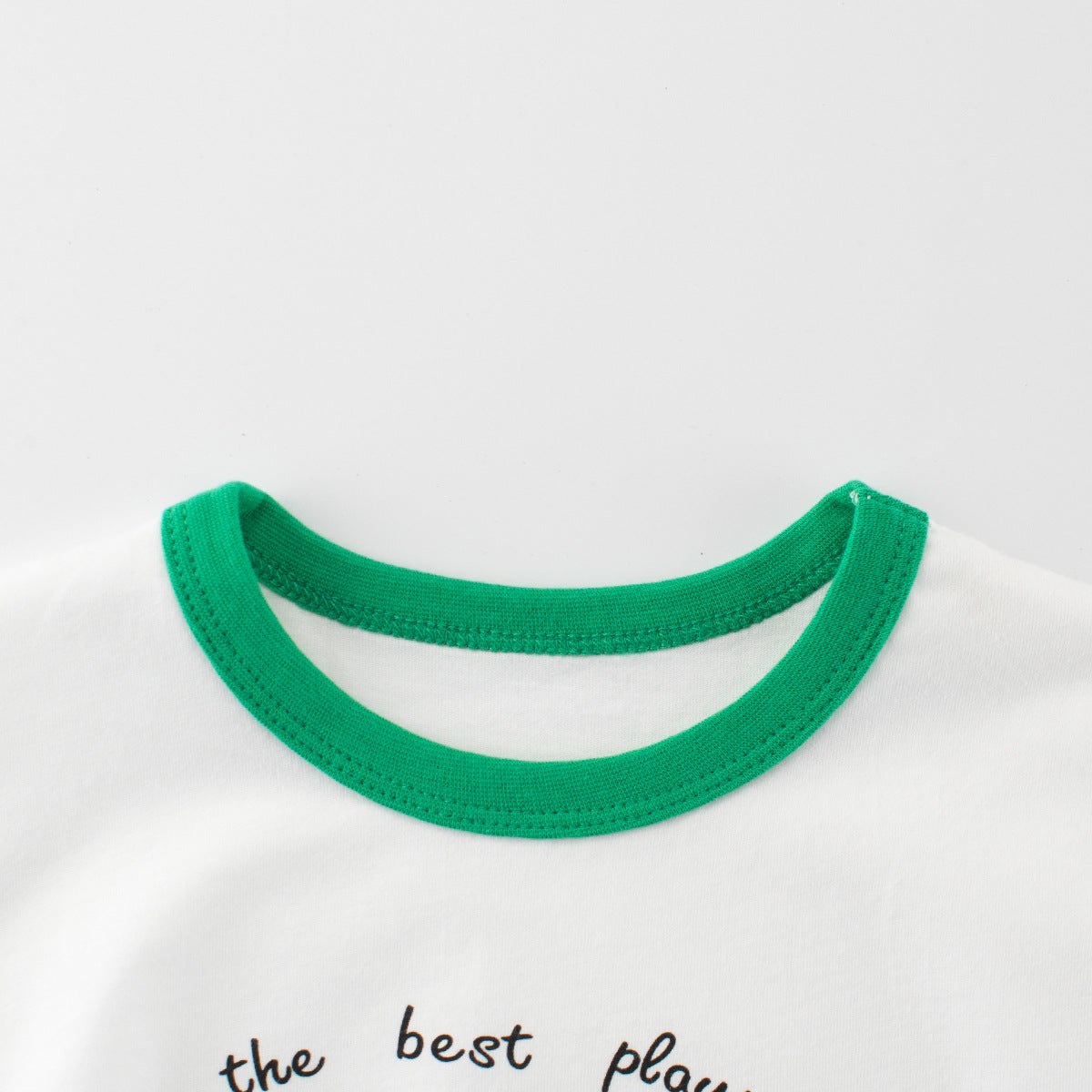 Summer Kids’ Teddy Bear Cartoon and Letters Print T-shirt in European and American Style-2
