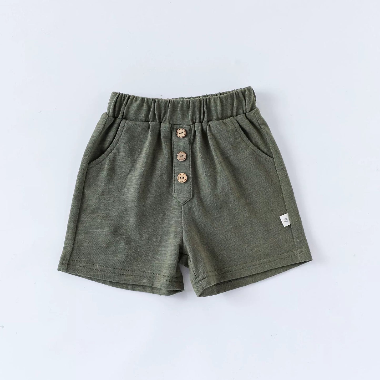 Summer Arrival Kids Unisex Cotton Casual Style Solid Color Shorts-2