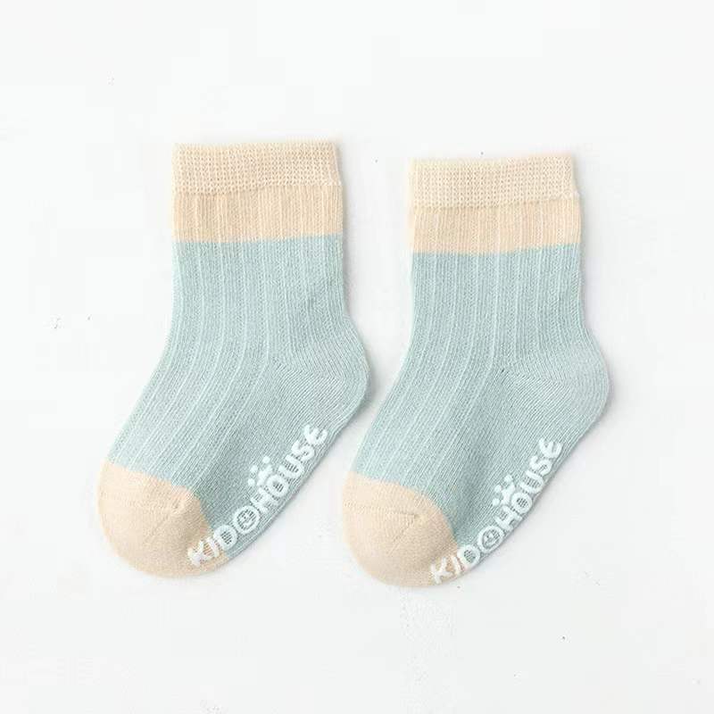 Baby Two Colors Contrast Boneless Bottom Dispensing Socks 1 Lot = 5 Pairs-6