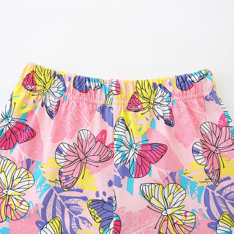 Summer Baby Kids Cute Butterfly Pattern Vest and Shorts Clothing Set for Girls-3