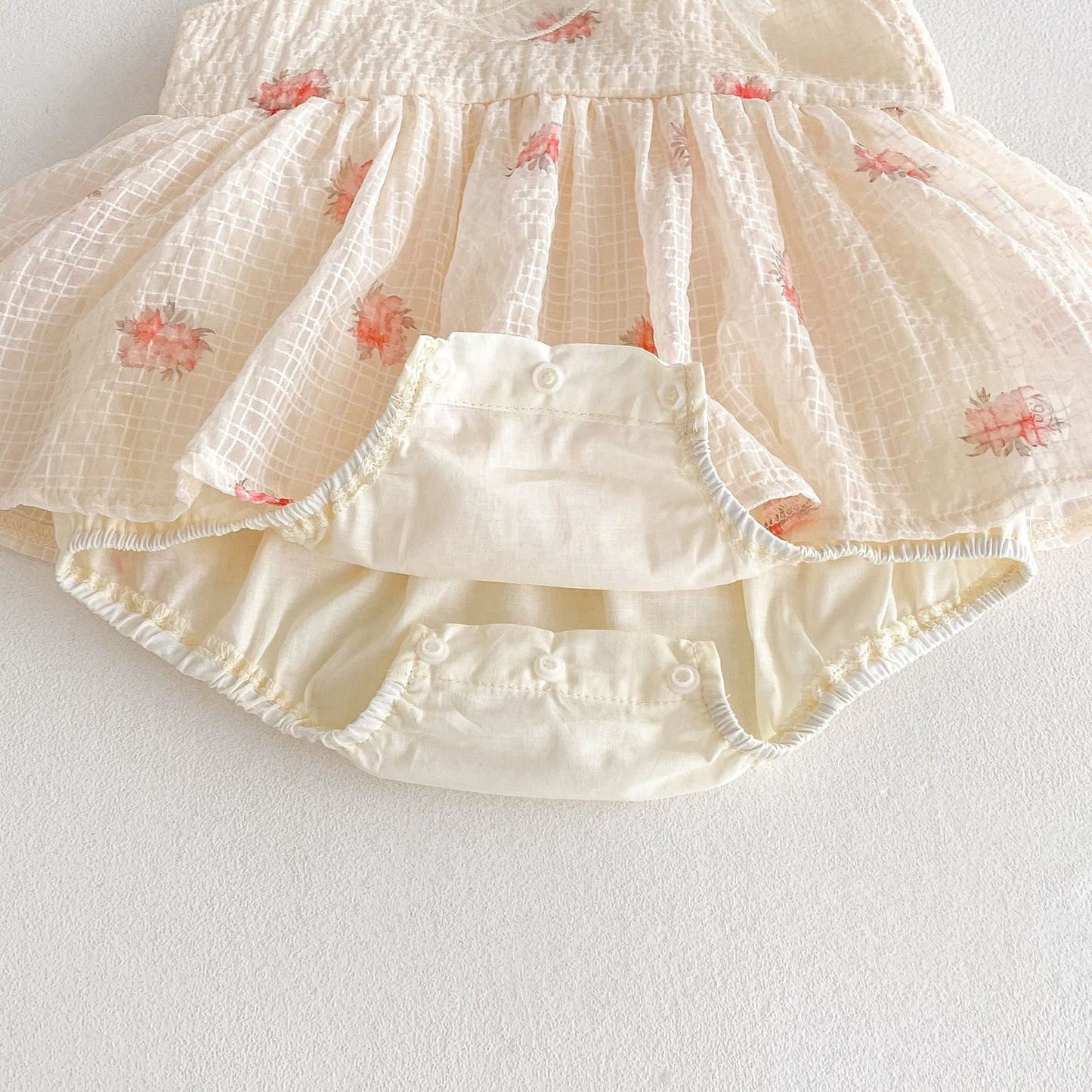 Summer Arrival Baby Girls Cute Sleeveless Plaid Dress Design Strap Onesies-3