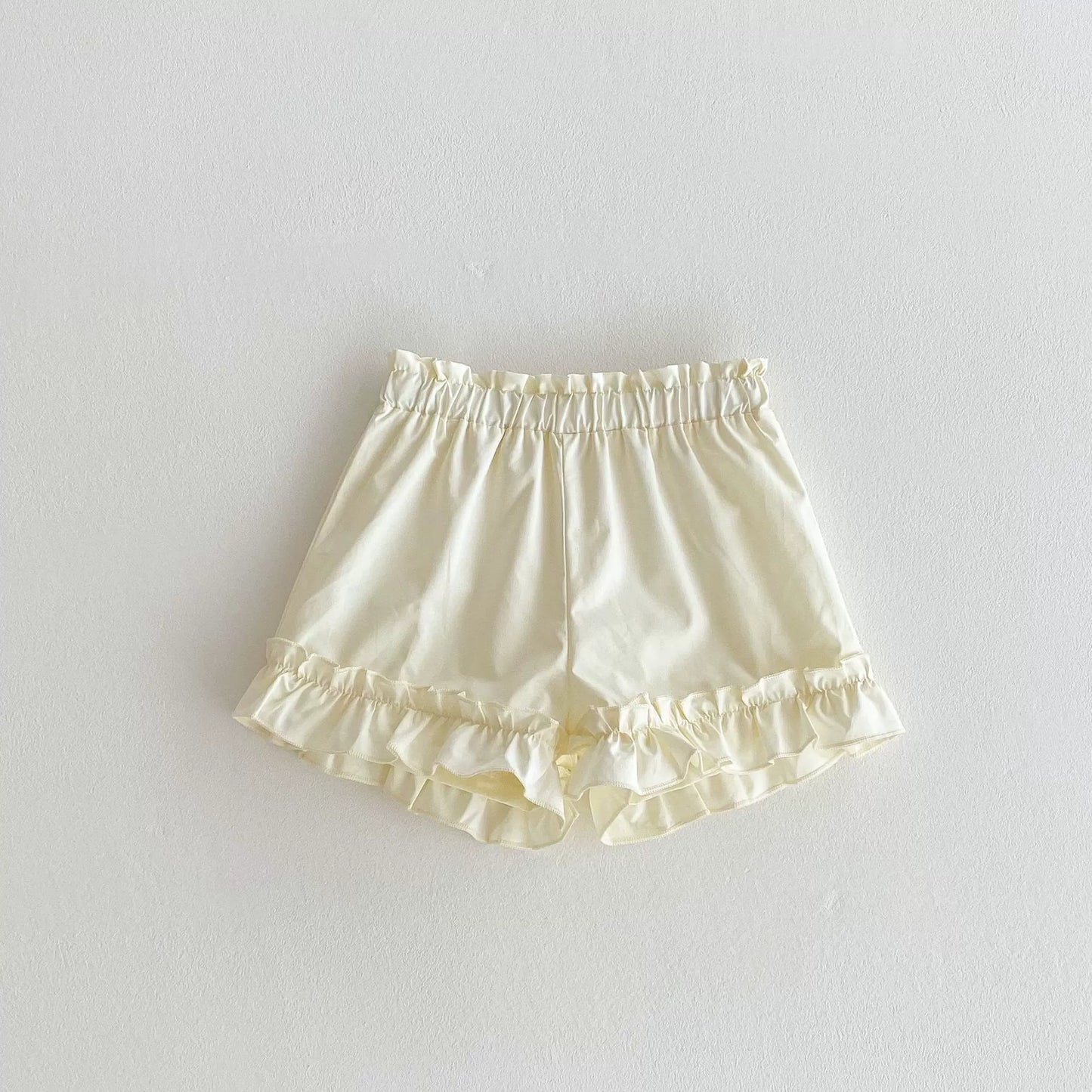 Summer Arrival Kids Girls Cotton Casual Style Ruffle Design Shorts-3