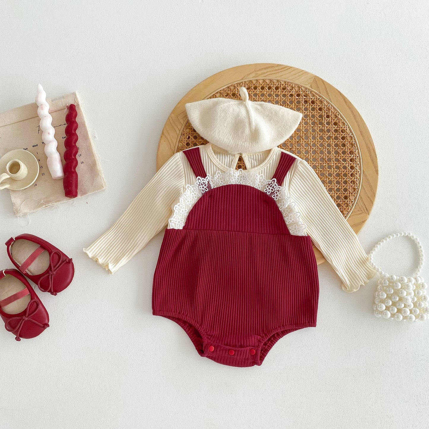 Spring New Arrival Baby Color Patchwork Long Sleeves Onesie For Girls-4