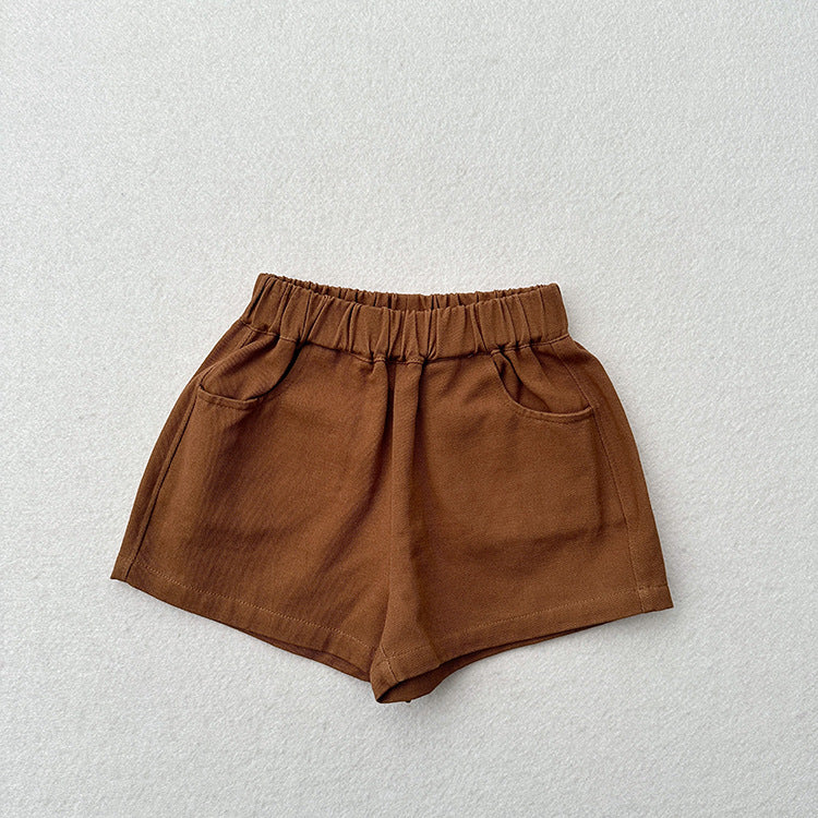 Summer New Arrival Kids Unisex Casual Thin Solid Color Basic Shorts-6