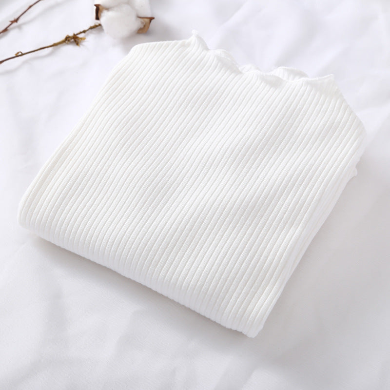 Baby Solid Color Wooden Ear Design Long Sleeve Cheap Tops Shirt-8