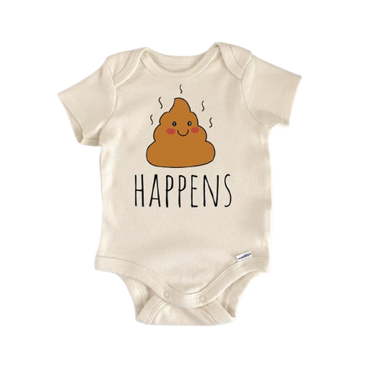 Shit Happens Poop - Baby Boy Girl Clothes Infant Bodysuit Funny Cute Newborn-0