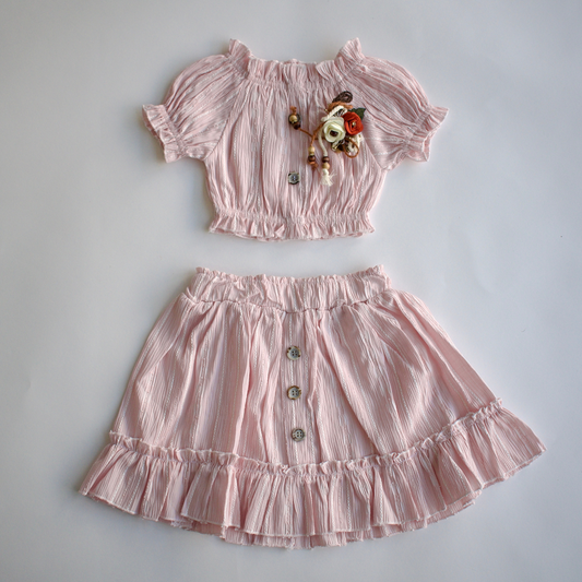 Ingenious Charm Girls Skirt Set-0