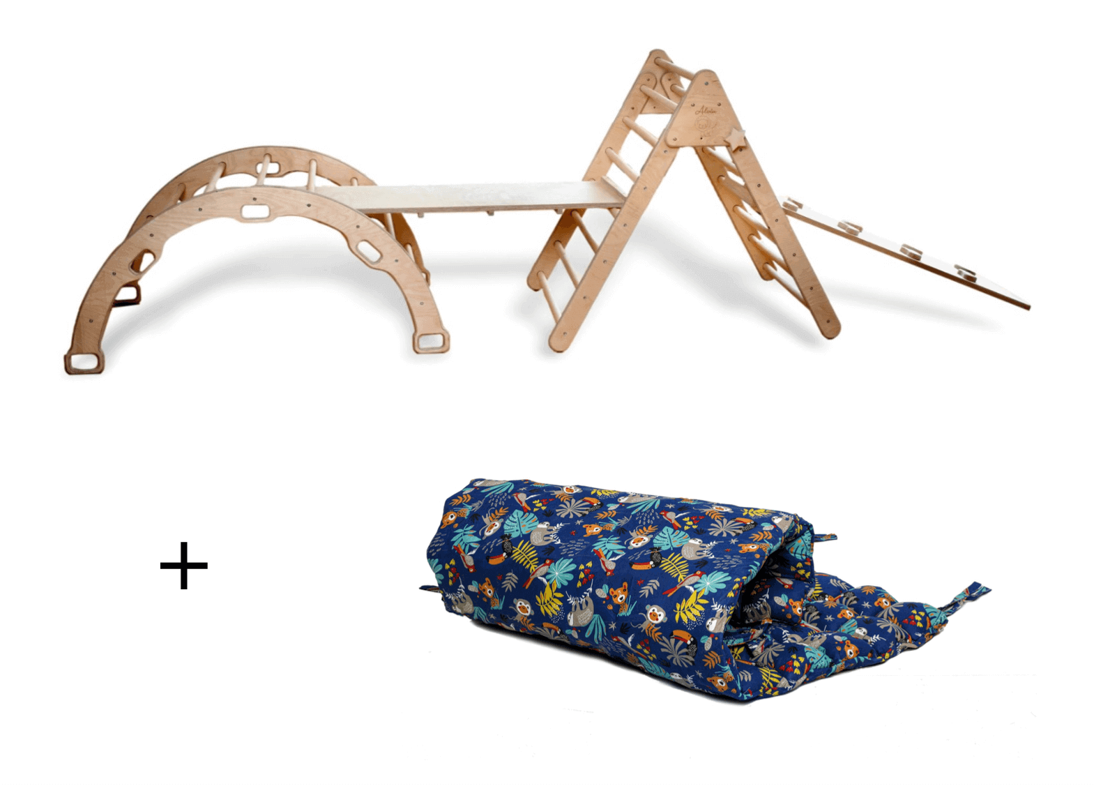 5 Pieces Climbing Set - Climbing Triangle / Arch Rocker, XL Pillow, and 2 Ramps-3