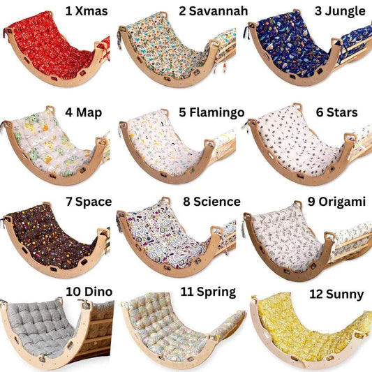 5 Pieces Climbing Set - Climbing Triangle / Arch Rocker, XL Pillow, and 2 Ramps-1
