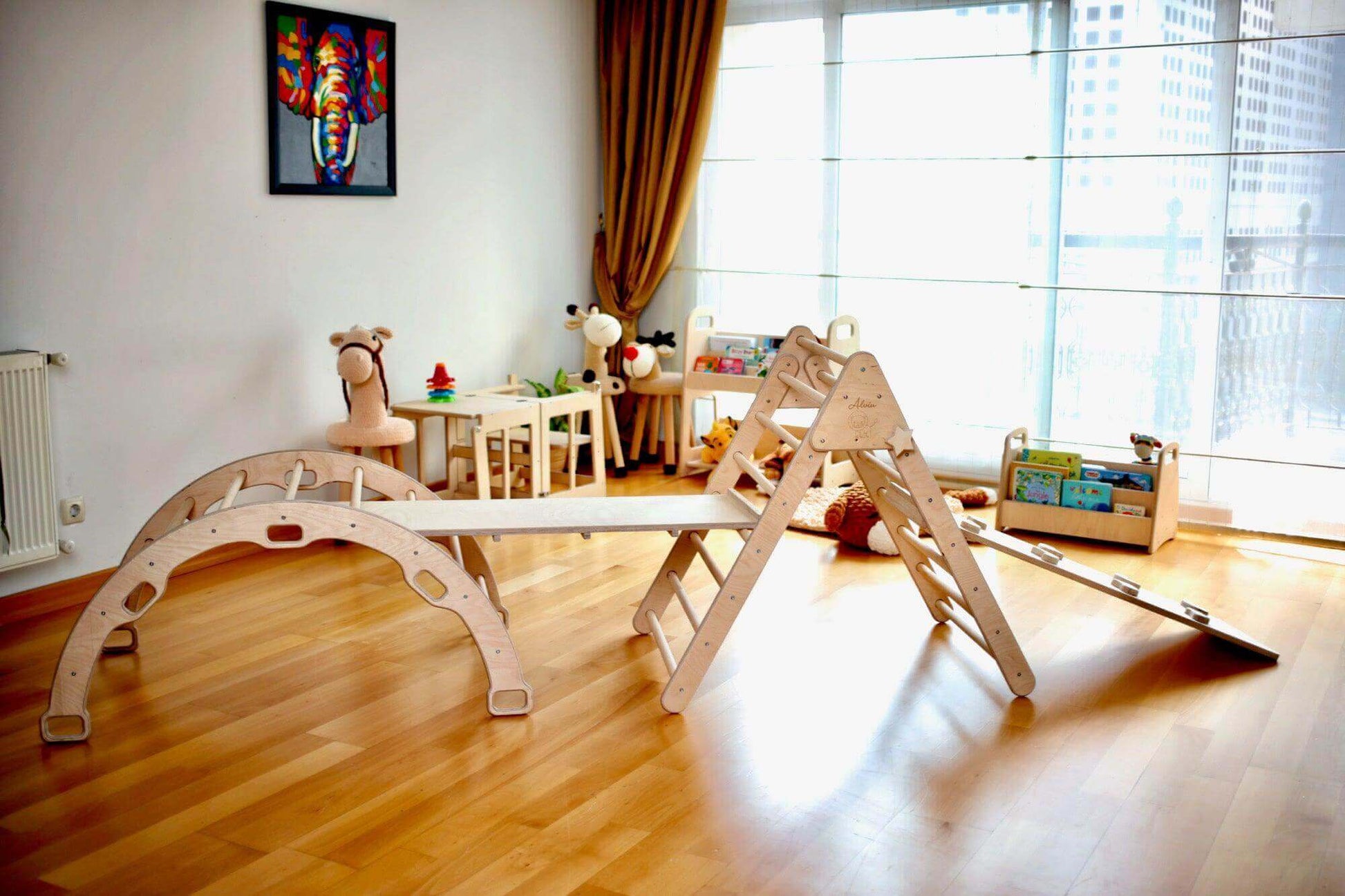 5 Pieces Climbing Set - Climbing Triangle / Arch Rocker, XL Pillow, and 2 Ramps-2