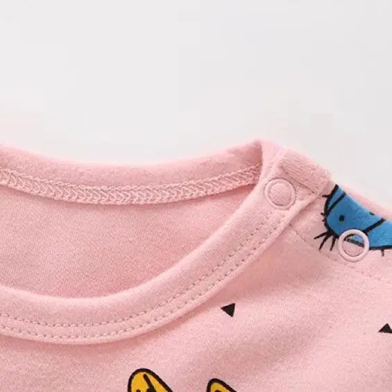 Baby Cactus & Dot Pattern Long Sleeves O-Neck Cotton Jumpsuit-4