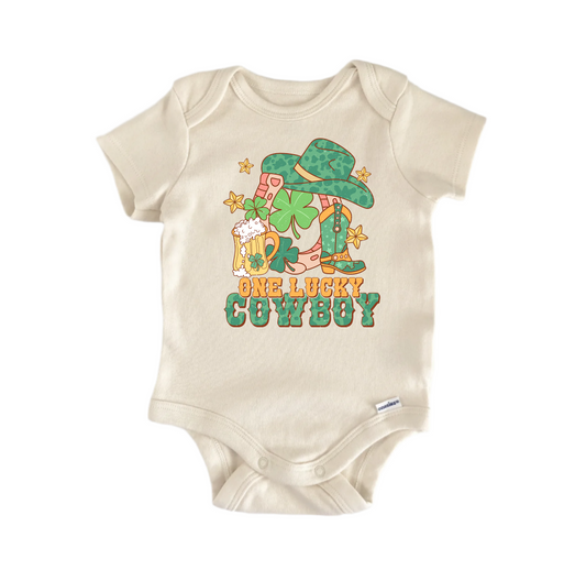 One Lucky Cowboy St. Patrick's Day -  Baby Boy Girl Clothes Bodysuit Funny Cute Newborn-0