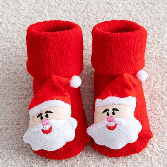 Lovyno Kids Non-Slip Christmas Cotton Socks - Novelty Print for Baby Boys and Girls-1