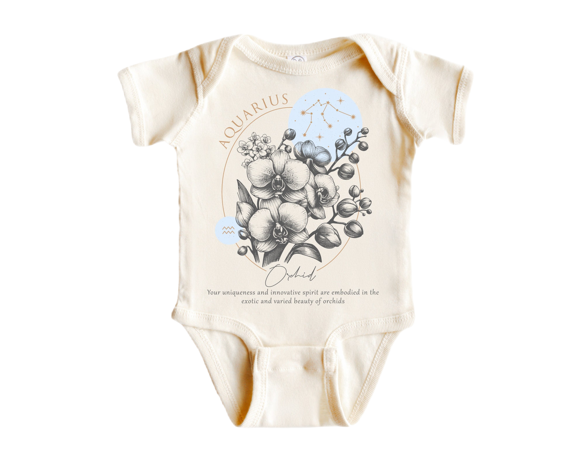 Aquarius Floral Celestial  - Baby Boy Girl Clothes Infant Bodysuit Funny Cute Newborn-0