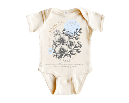 Aquarius Floral Celestial  - Baby Boy Girl Clothes Infant Bodysuit Funny Cute Newborn-0
