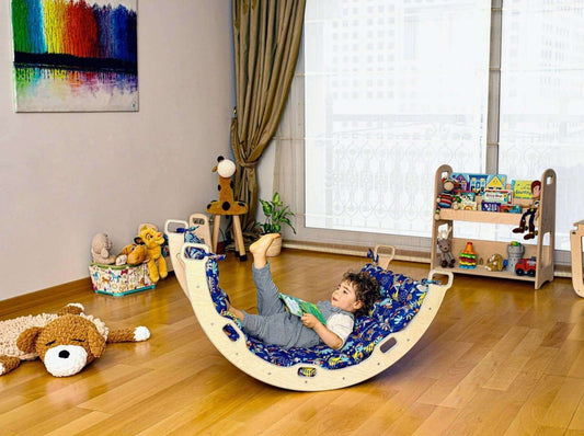 Climbing Triangle - Arch / Rocker with Jungle Pillow | Foldable Montessori Climbing Set-1