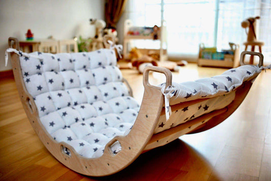 Climbing Triangle - Arch / Rocker - Star Pillow | Foldable Montessori Climbing Set-1