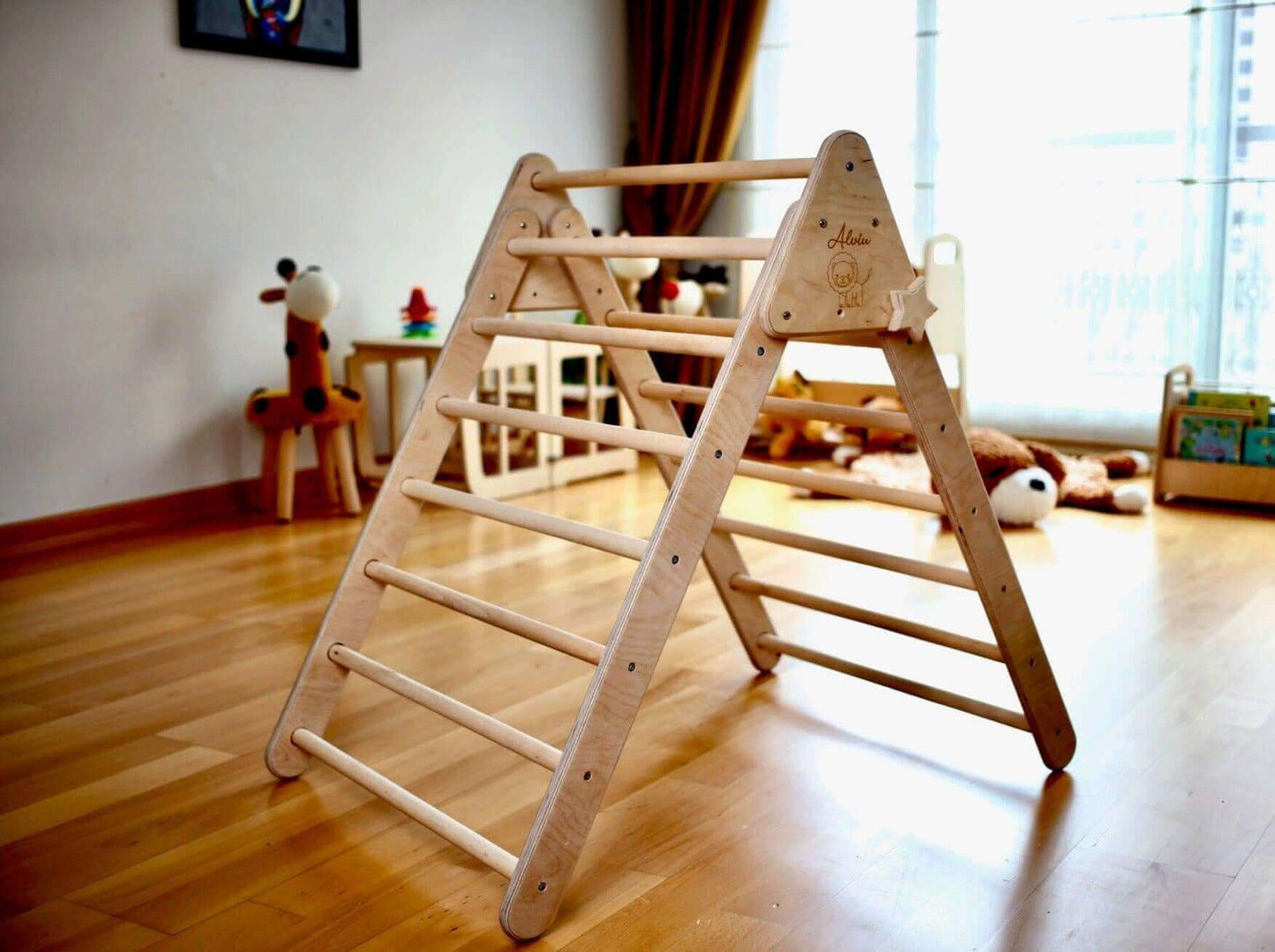 Climbing Triangle - Arch / Rocker with Jungle Pillow | Foldable Montessori Climbing Set-2