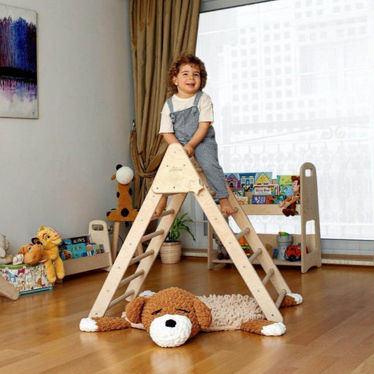 Climbing Triangle - Arch / Rocker with Jungle Pillow | Foldable Montessori Climbing Set-0