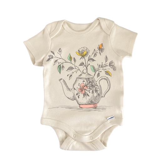 Cottagecore Tea Party Floral - Baby Bodysuit-0