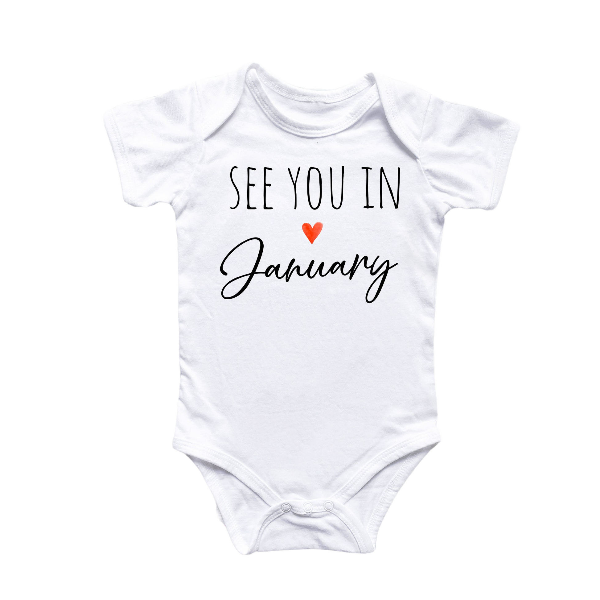 January Baby Announcement - Baby Boy Girl Clothes Infant Bodysuit Funny Cute Newborn-0