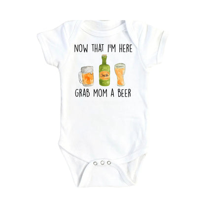 Beer Mom Pass - Baby Boy Girl Clothes Infant Bodysuit Funny Cute Newborn-0