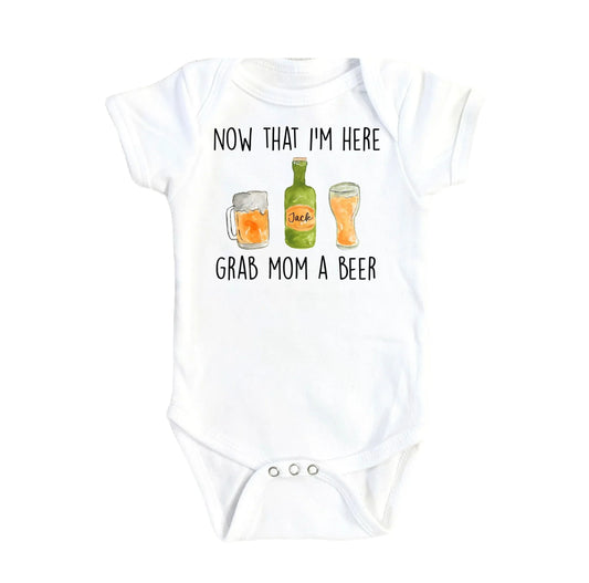 Beer Mom Pass - Baby Boy Girl Clothes Infant Bodysuit Funny Cute Newborn-0