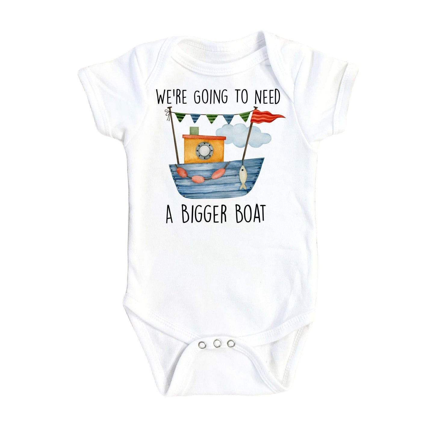 Bigger Boat Shark - Baby Boy Girl Clothes Infant Bodysuit Funny Cute Newborn-0