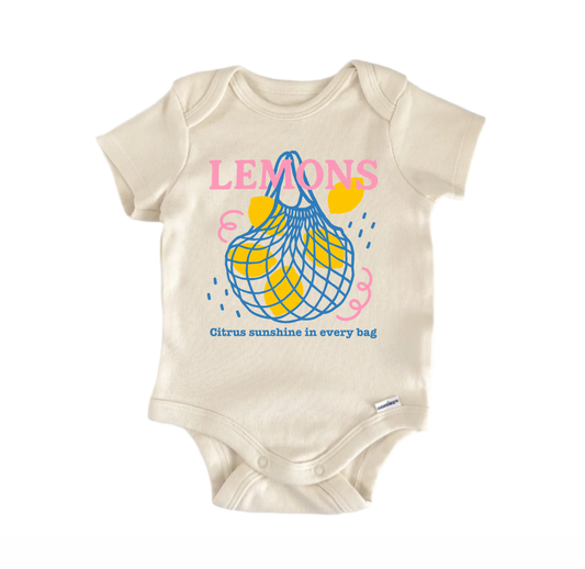 Lemons Fruit Retro - Baby Bodysuit-0