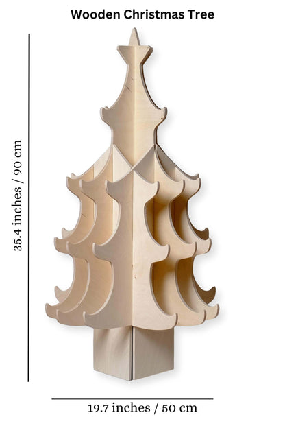 Montessori Wooden Christmas Tree & Felt Ornaments Set-6
