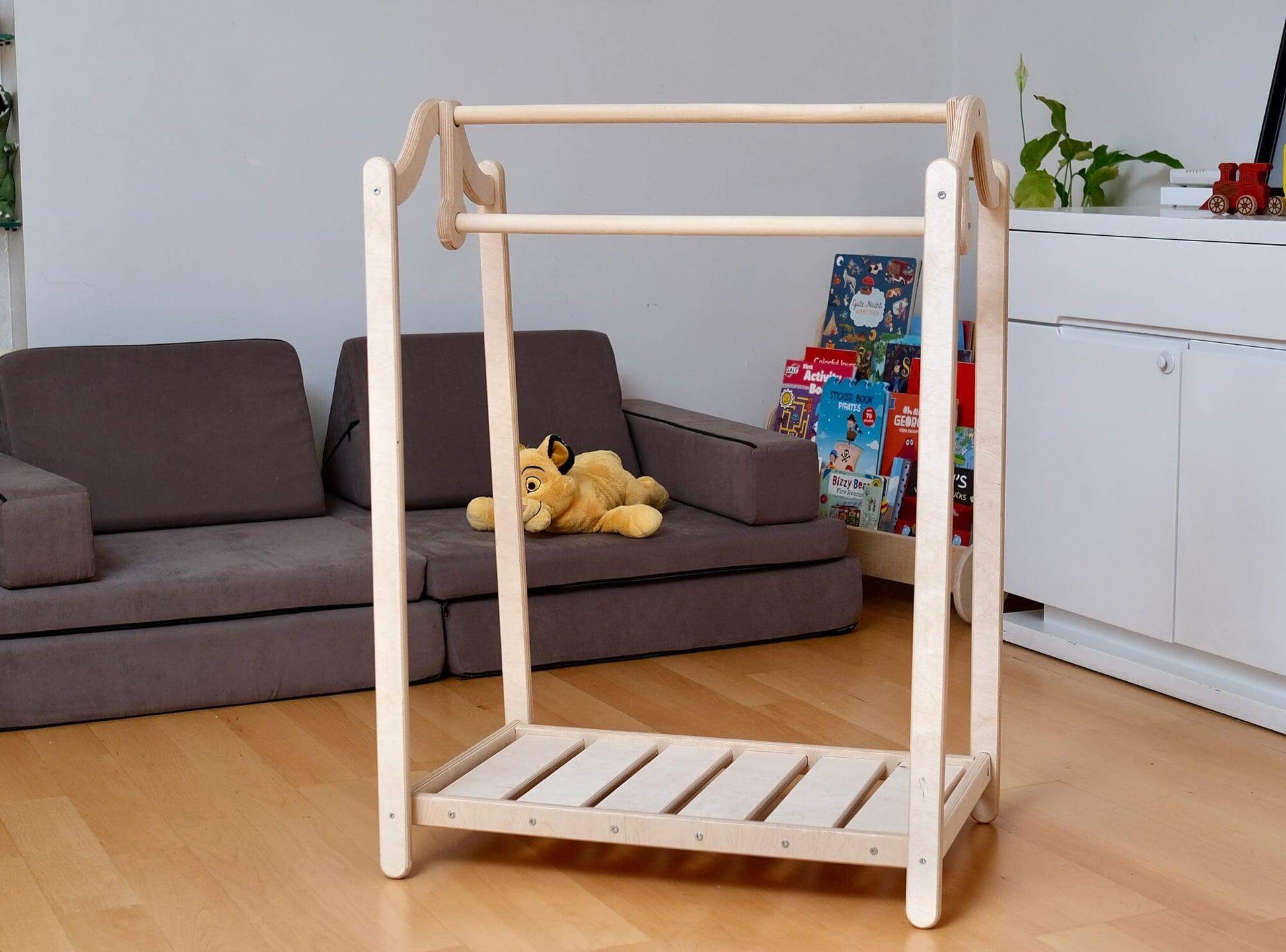 Montessori Wooden Wardrobe Set: Ideal Child Clothing Organizer-5