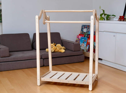 Montessori Wooden Wardrobe Set: Ideal Child Clothing Organizer-5