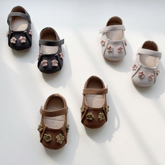 Spring Baby Girl Fashion Flowers Pattern Toddler Soft-Sole Anti-slip Walking Shoes-0