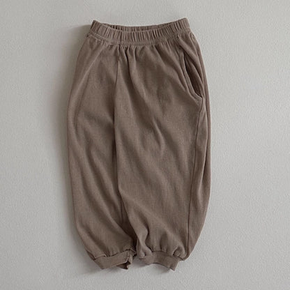 Children Summer Unisex Solid Color Thin Breathable Pants Casual Kids Trousers-1