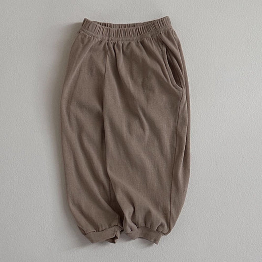 Children Summer Unisex Solid Color Thin Breathable Pants Casual Kids Trousers-1