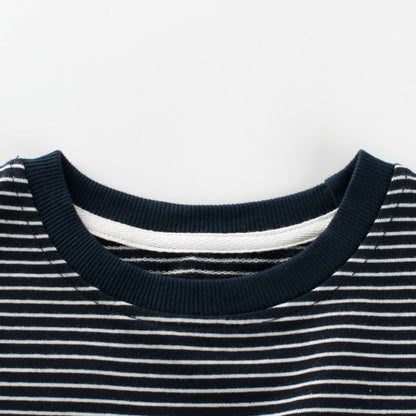 Baby Striped Pattern Long Sleeves O-Neck Loose Shirt-1