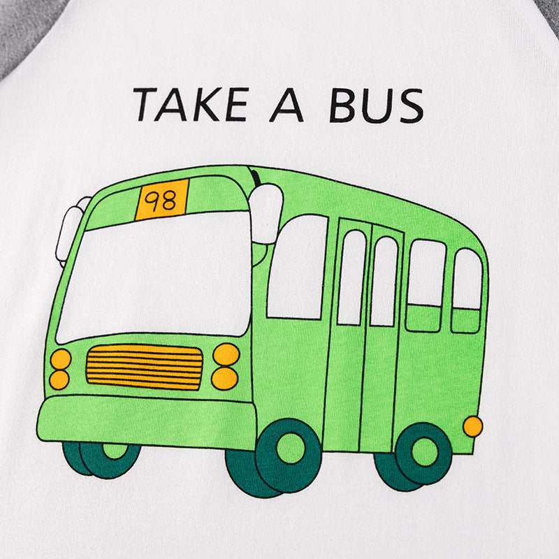 Kids’ Cartoon Pattern Short Sleeves T-shirt in European and American Style for Summer-4