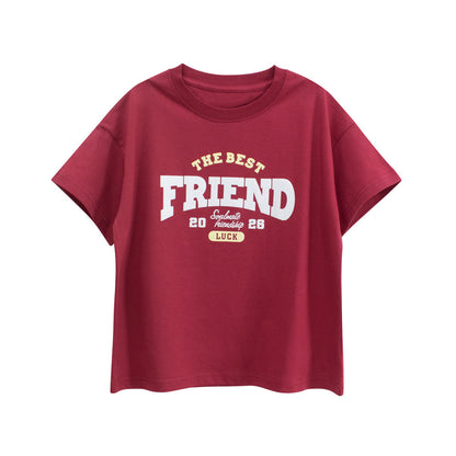 Kids’ Letters Pattern T-shirt in European and American Style-1