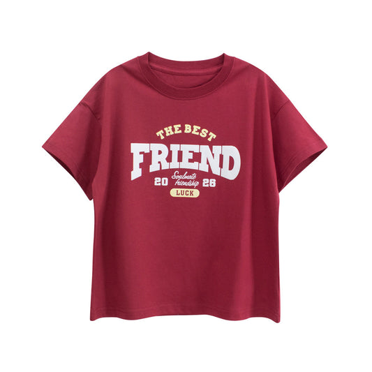 Kids’ Letters Pattern T-shirt in European and American Style-1