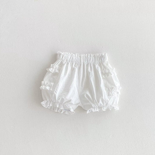 Summer Arrival Kids Girls Cotton Casual Style Ruffle Design Shorts-1