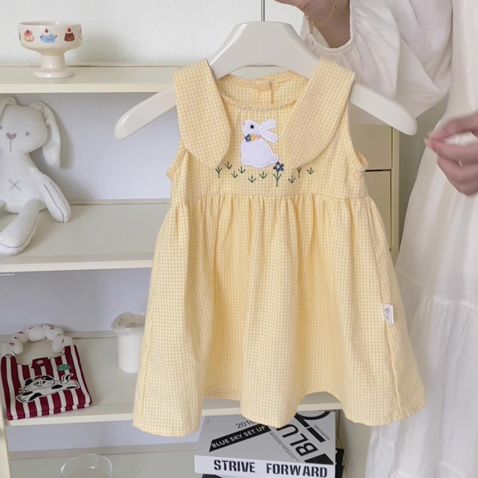 Summer Hot Selling Baby Kids Girls Princess Sleeveless Plaid Dress-2