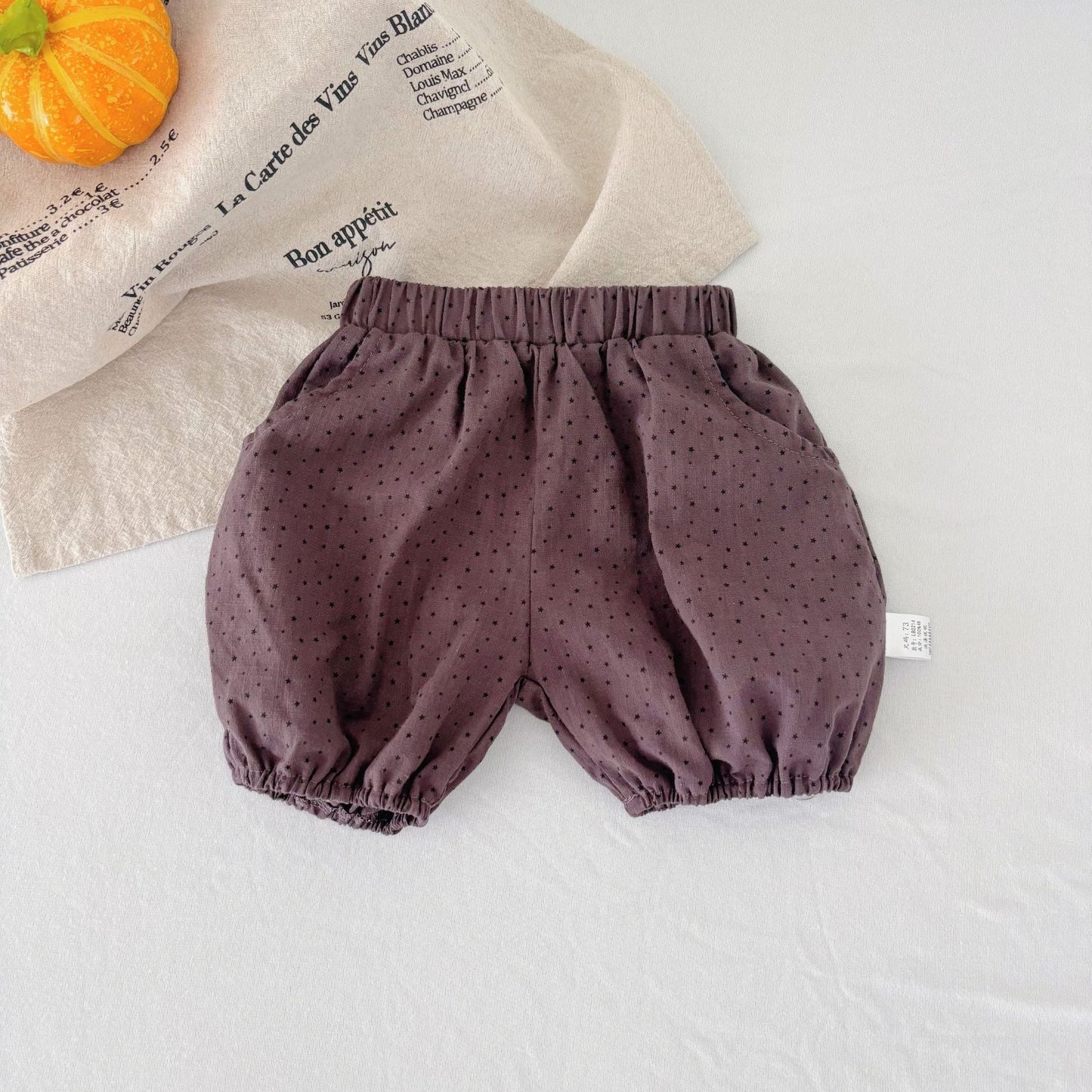 Summer Arrival Kids Unisex Cotton Casual Style Dots Pattern Shorts-2