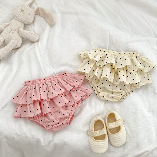 Baby Girl Dot Pattern Cake Ruffle Skirts In Summer-0