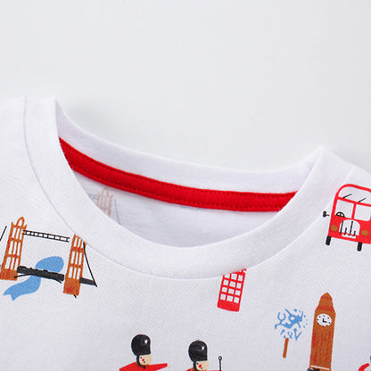 Summer Baby Kids Boys Cartoon Royal Guard Pattern T-Shirt And Short Clothing Set-1