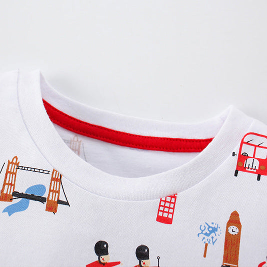 Summer Baby Kids Boys Cartoon Royal Guard Pattern T-Shirt And Short Clothing Set-1