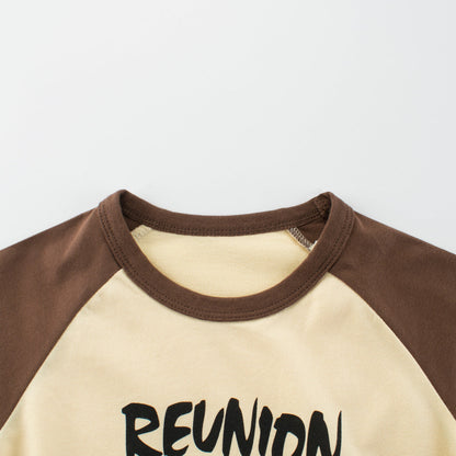 Summer Kids’ Teddy Cartoon and Letters Print T-shirt in European and American Style-2